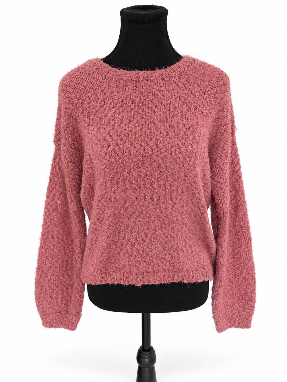Yet Again Dusty Rose Pink Fuzzy Knit Sweater Size S